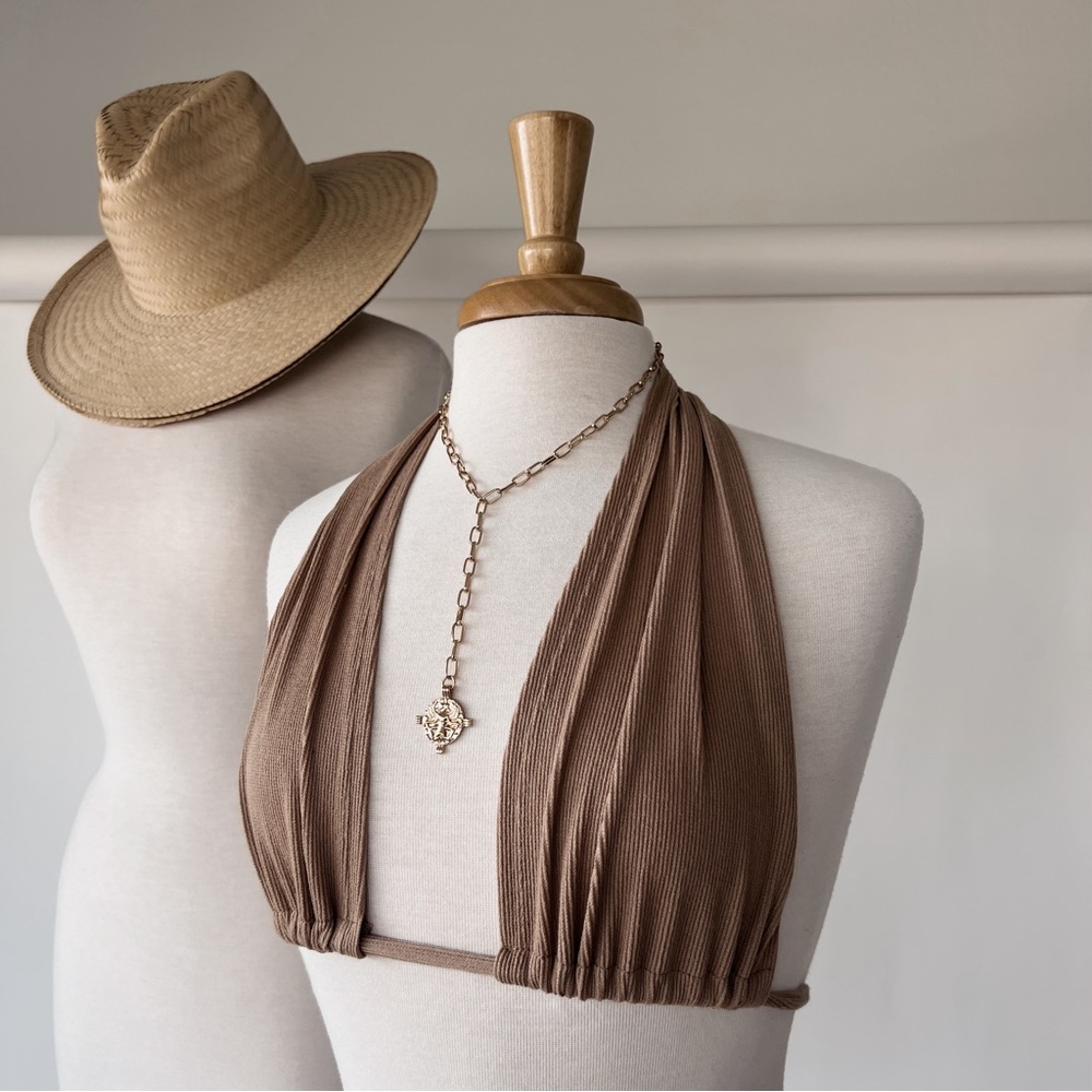 MULTI-WEAR TAN RIBBED TOP - Picture 3 of 6